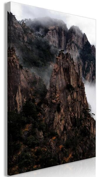 Quadro - Heart of Mountain Landscape (1-part) - Clouds Amid Rocks