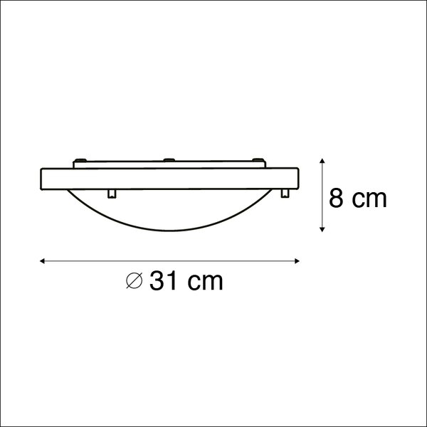 Lampada da parete moderna nera 31 cm IP44 - Yuma