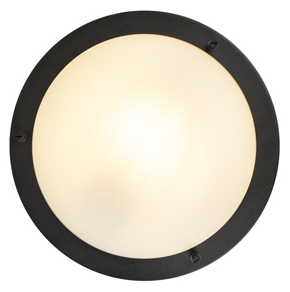 Lampada da parete moderna nera 31 cm IP44 - Yuma