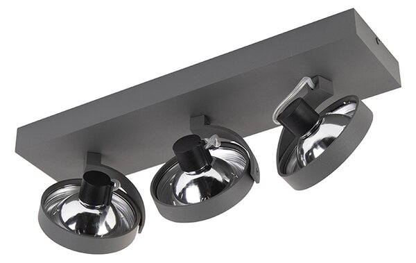 Faretto di design grigio orientabile 3 luci - Go