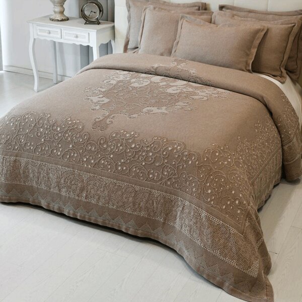 Copriletto matrimoniale Botticelli Home Arabesco in cotone jacquard