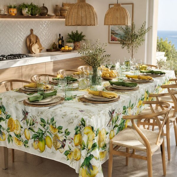 Tovaglia da tavolo con tovaglioli Botticelli Home Limonata