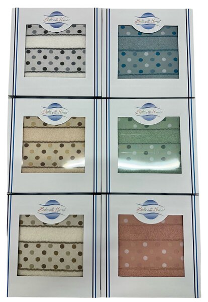 Set asciugamano bagno viso e ospite Pois Botticelli Home