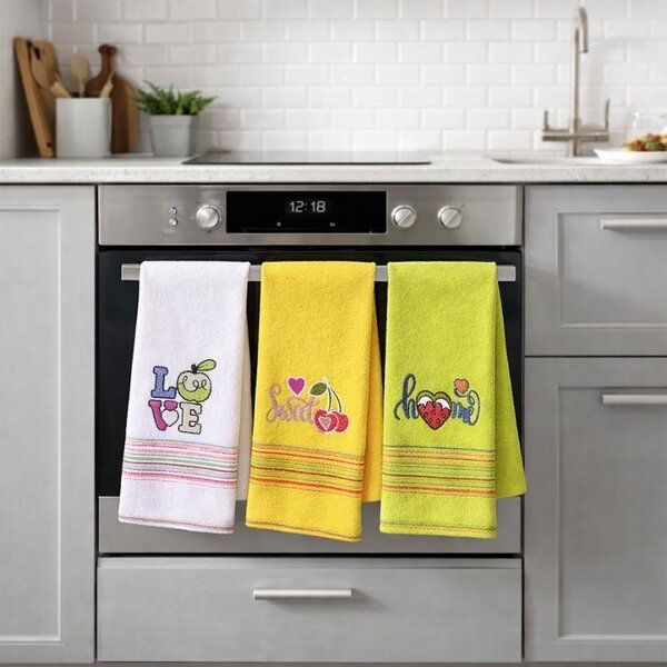 Strofinacci cucina Vingi Ricami Good 3 pezzi