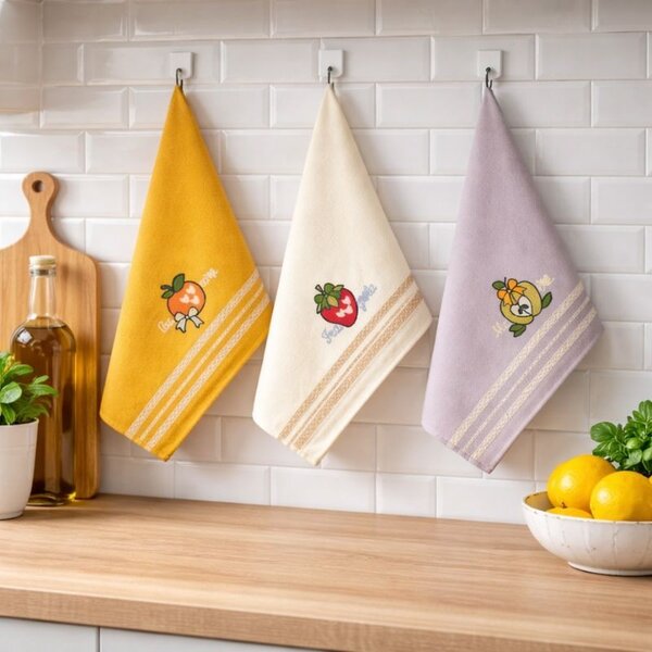 Strofinacci cucina Vingi Ricami Macedonia 3 pezzi