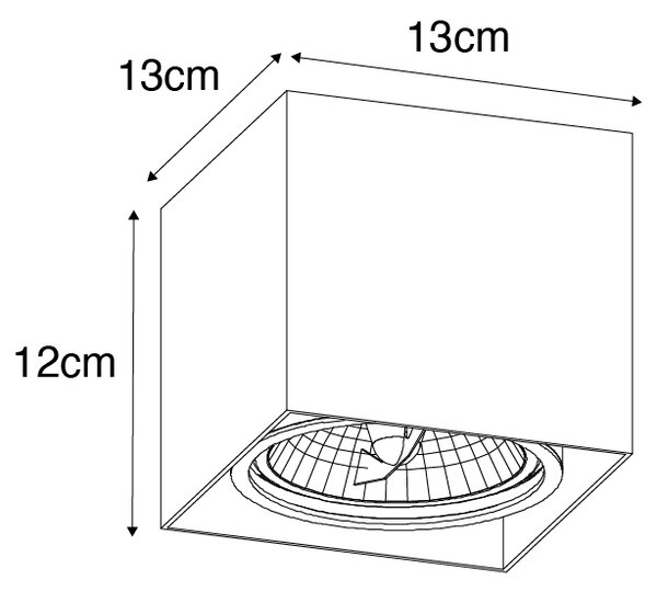 Faretto design quadrato bianco AR111 - BOX