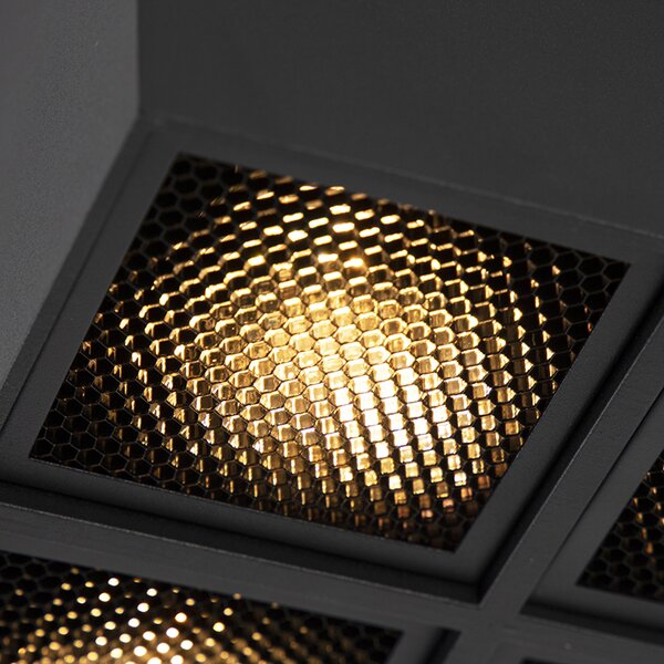 Faretto di design nero 4 luci - Qubo Honey