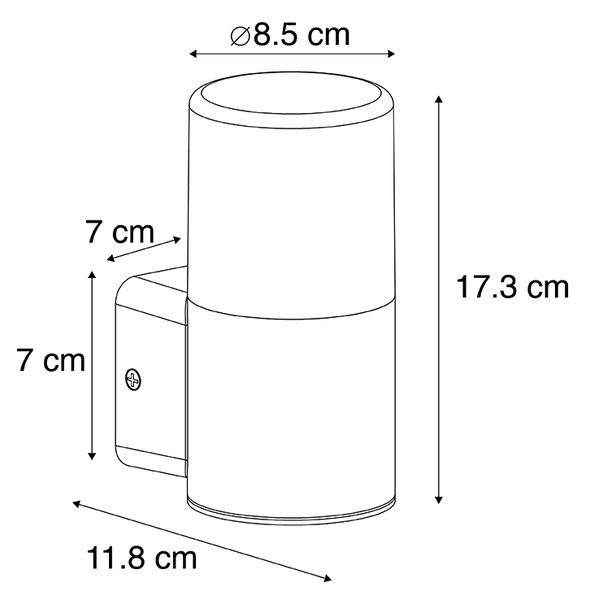 Lampada da parete per esterni moderna nera con diffusore opale IP44 - Odense