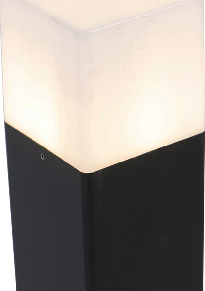 Lampione da esterno nero con paralume bianco opalino 70 cm - Denmark