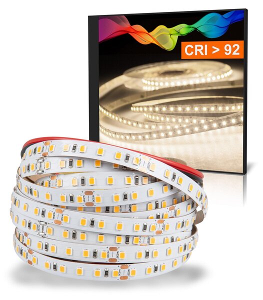 Striscia LED 2835 bianco neutro (4000k) CRI 92 72W 5 metri 24V IP20