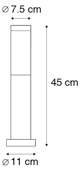 Lampada da esterno a palo antracite 45 cm IP44 - Rox con picchetto da terra e pressacavo