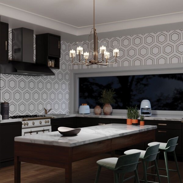 Quintiesse QN-KIMROSE6-PN - Lampadario a stelo KIMROSE 6xE14/40W/230V cromato lucido