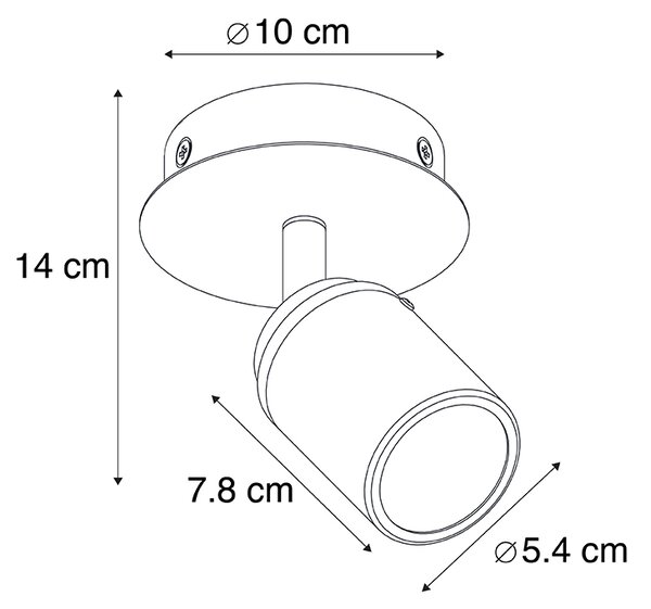 Faretto bagno moderno nero IP44 - DUCHA