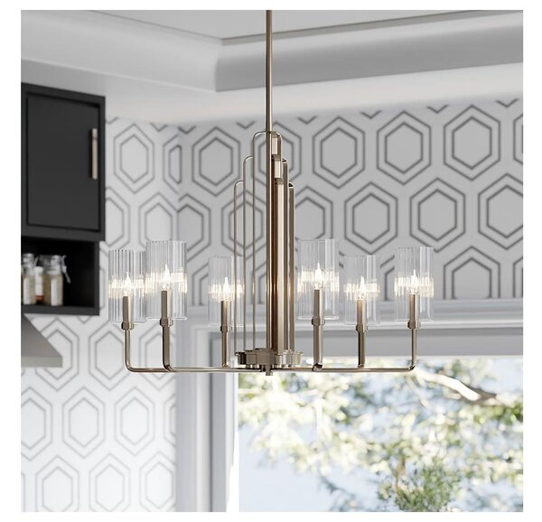 Quintiesse QN-KIMROSE6-PN - Lampadario a stelo KIMROSE 6xE14/40W/230V cromato lucido