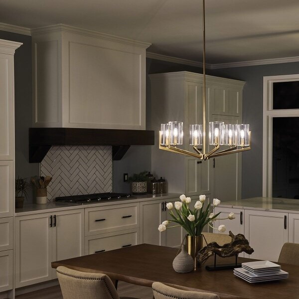 Quintiesse QN-NYE6-BNB - Lampadario a stelo NYE 6xE14/40W/230V dorato