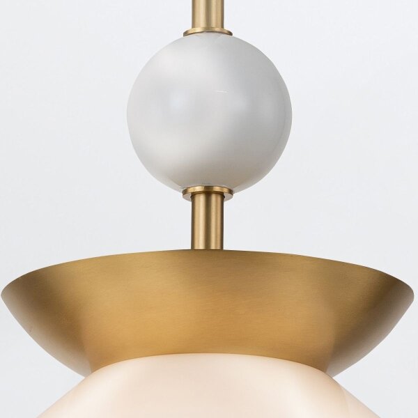 Quintiesse QN-SAUCER-1P-M-AB-OPAL - Lampadario su asta SAUCER M 1xE27/40W/230V, oro