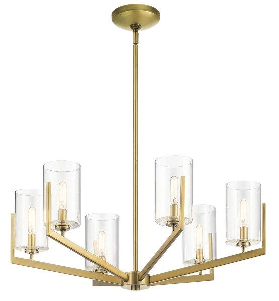 Quintiesse QN-NYE6-BNB - Lampadario a stelo NYE 6xE14/40W/230V dorato