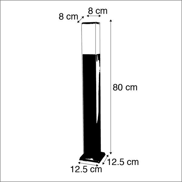 Lampada da esterno in acciaio 80 cm IP44 - Malios con picchetto da terra e pressacavo