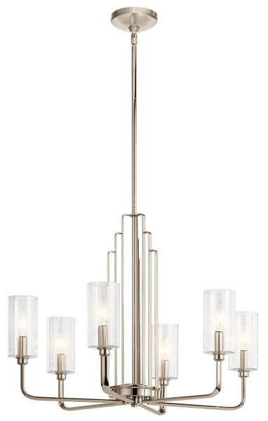 Quintiesse QN-KIMROSE6-PN - Lampadario a stelo KIMROSE 6xE14/40W/230V cromato lucido