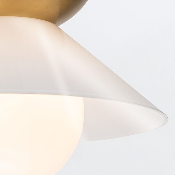 Quintiesse QN-SAUCER-1P-M-AB-OPAL - Lampadario su asta SAUCER M 1xE27/40W/230V, oro