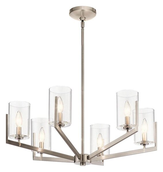 Quintiesse QN-NYE6-CLP - Lampadario a stelo NYE 6xE14/40W/230V cromo satinato