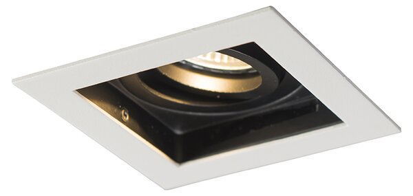 Set di 5 faretti incassati bianchi con nero - Carree