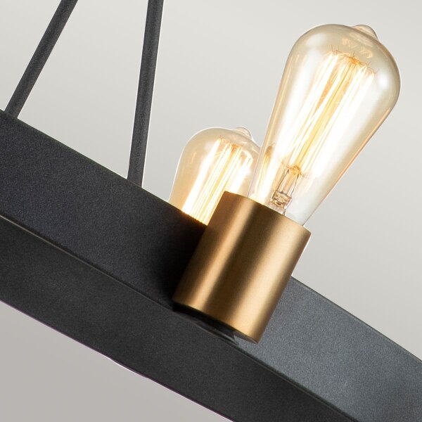 Quintiesse QN-SILAS-8P-DZ - Lampadario a stelo SILAS 8xE27/60W/230V nero/oro