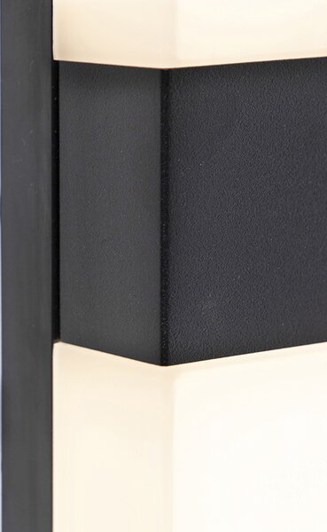 Lampada da parete per esterni nera IP44 con LED e sensore di movimento - Dualy
