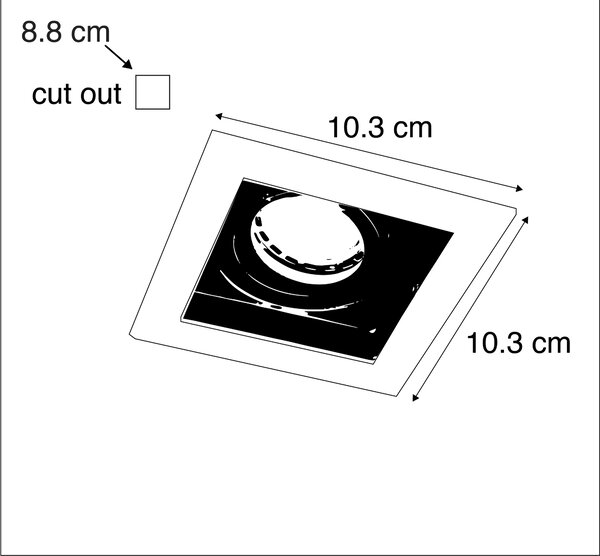 Set 10 faretti da incasso acciaio bianco - CARREE