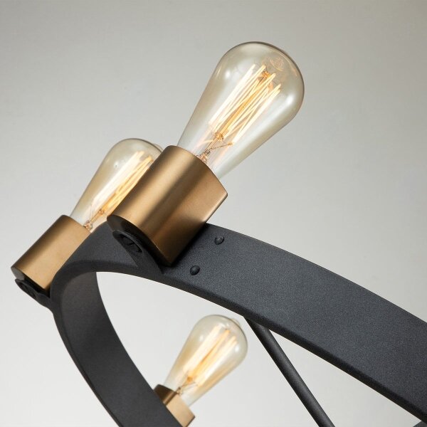 Quintiesse QN-SILAS-8P-DZ - Lampadario a stelo SILAS 8xE27/60W/230V nero/oro