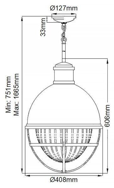 Quintiesse QN-TOLLIS-P-BN - Lampadario a stelo TOLLIS 1xE27/40W/230V cromo opaco