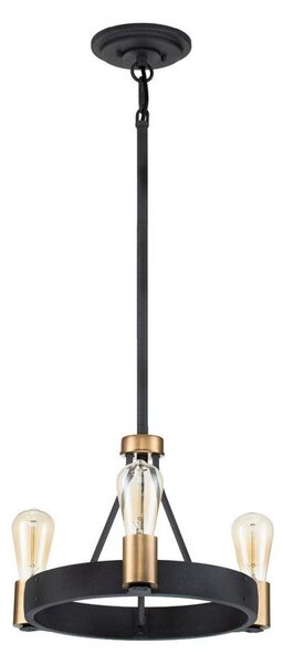 Quintiesse QN-SILAS-3P-DZ - Lampadario a stelo SILAS 3xE27/60W/230V nero/oro
