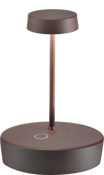 Zafferano Lampada a led da tavolo Swap mini pro Corten ricaricabile e dimmerabile - 2200-2700-3000K 2W Alluminio IP65