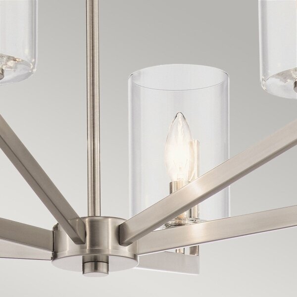 Quintiesse QN-NYE6-CLP - Lampadario a stelo NYE 6xE14/40W/230V cromo satinato