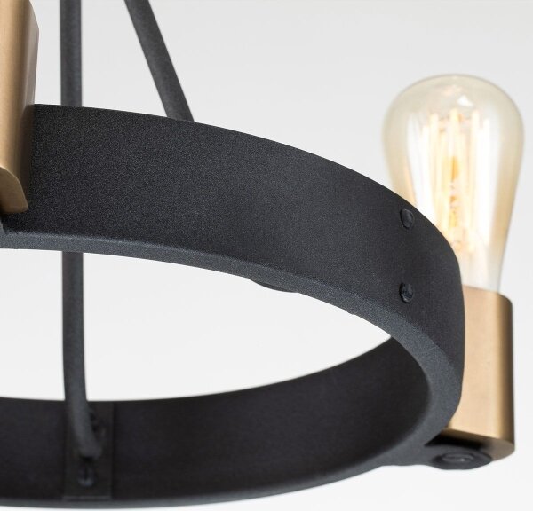 Quintiesse QN-SILAS-3P-DZ - Lampadario a stelo SILAS 3xE27/60W/230V nero/oro