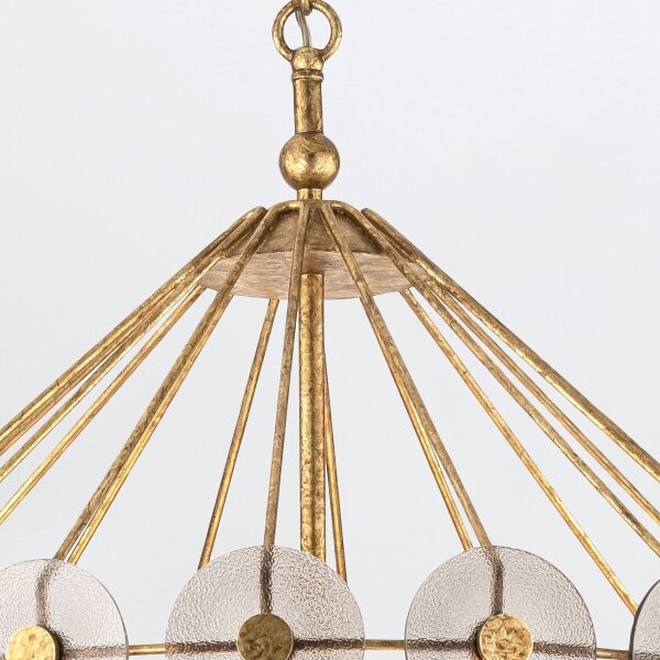 Quintiesse QN-MERIDIAN-9P-DG - Lampadario a sospensione MERIDIAN con catena 9xE14/40W/230V, finitura oro