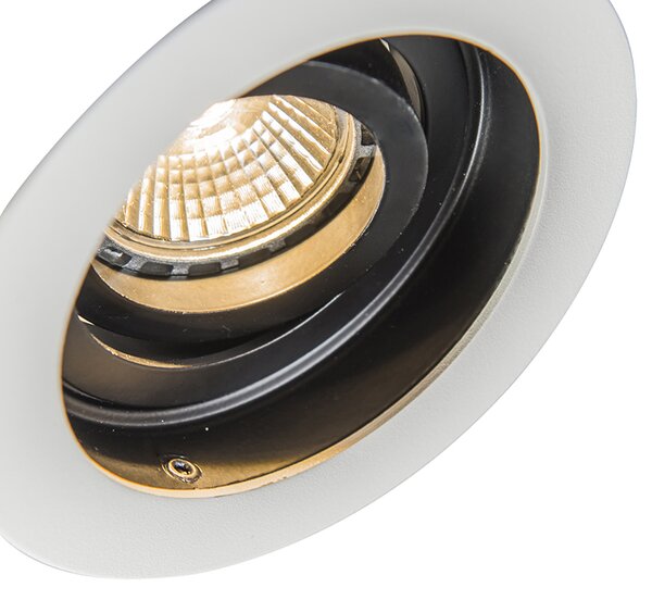 Faretto da incasso moderno bianco in acciaio set da 5 - Rondoo