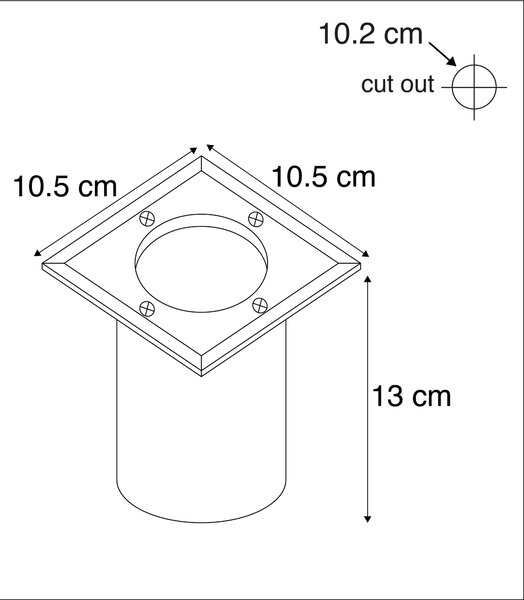 Faretto da incasso per terra in acciaio 10,5 cm IP65 - Basic Square