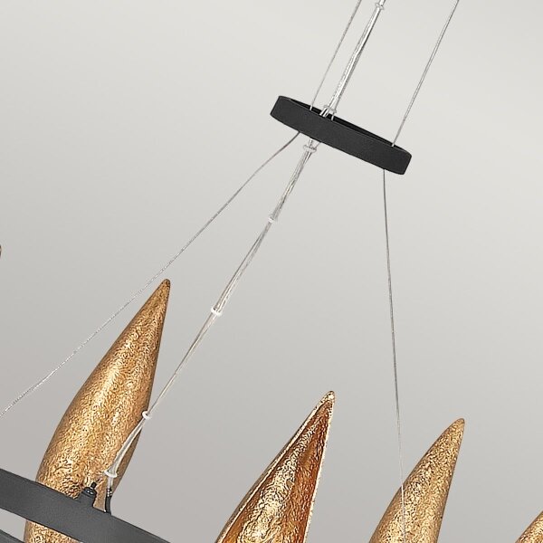 Quintiesse QN-WILLOW6-CBK - Lampadario sospeso su cavo WILLOW 6xE14/40W/230V oro/nero