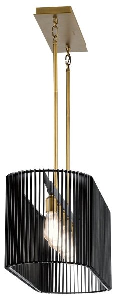 Quintiesse QN-LINARA-ISLE-BK - Lampadario con asta LINARA 5xE27/60W/230V nero/oro
