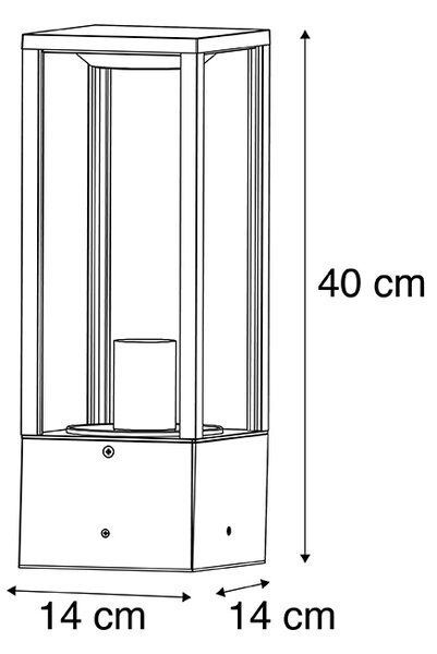Lampada da esterno a stelo nera 40 cm con picchetto e pressacavo - Charlois