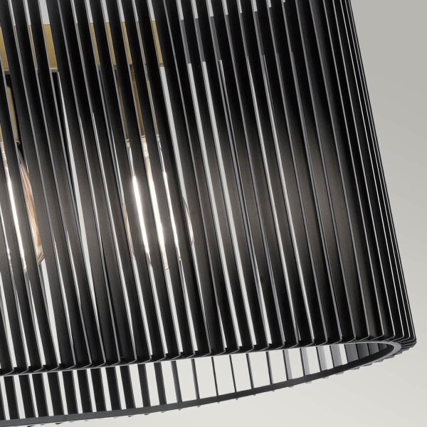 Quintiesse QN-LINARA-ISLE-BK - Lampadario con asta LINARA 5xE27/60W/230V nero/oro