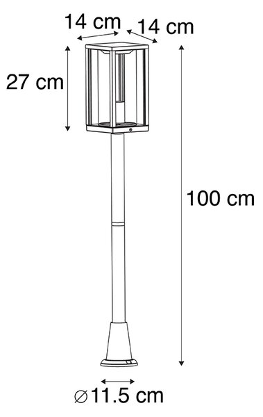 Lampada da esterno a palo nera 100 cm con picchetto e pressacavo - Charlois