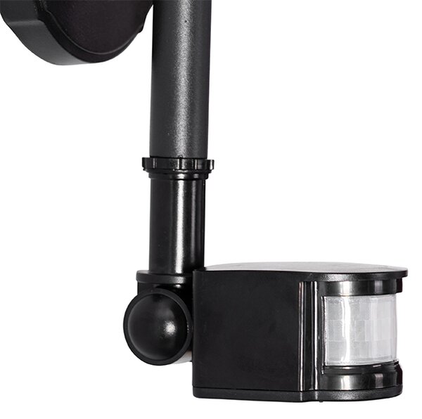 Lampada da parete per esterni nera IP44 con sensore di movimento - Daphne