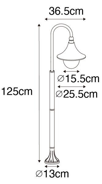 Lanterna da esterno classica nera 125 cm IP44 - Daphne