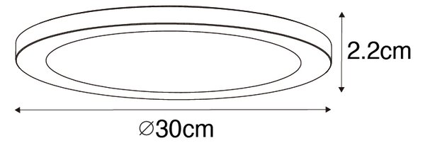 Faretto da incasso o superfie bianco 30 cm con LED 3 gradini 3000-6500K - TRANS