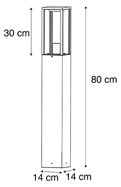 Lampada da giardino a palo nera 80 cm con picchetto e pressacavo - Charlois