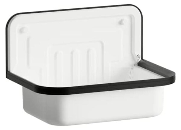 Lavello da appoggio, CONTRA 505, 505×330×360 mm, con pannello posteriore, bianco, 1 pz