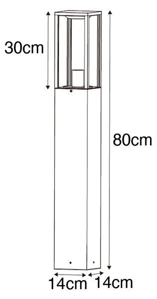 Lampada da esterno industriale in piedi marrone ruggine 80 cm IP44 - Charlois