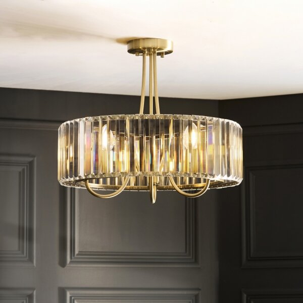 Endon 119609 - Lampadario a stelo VISCONTI 3xE14/6W/230V ottone